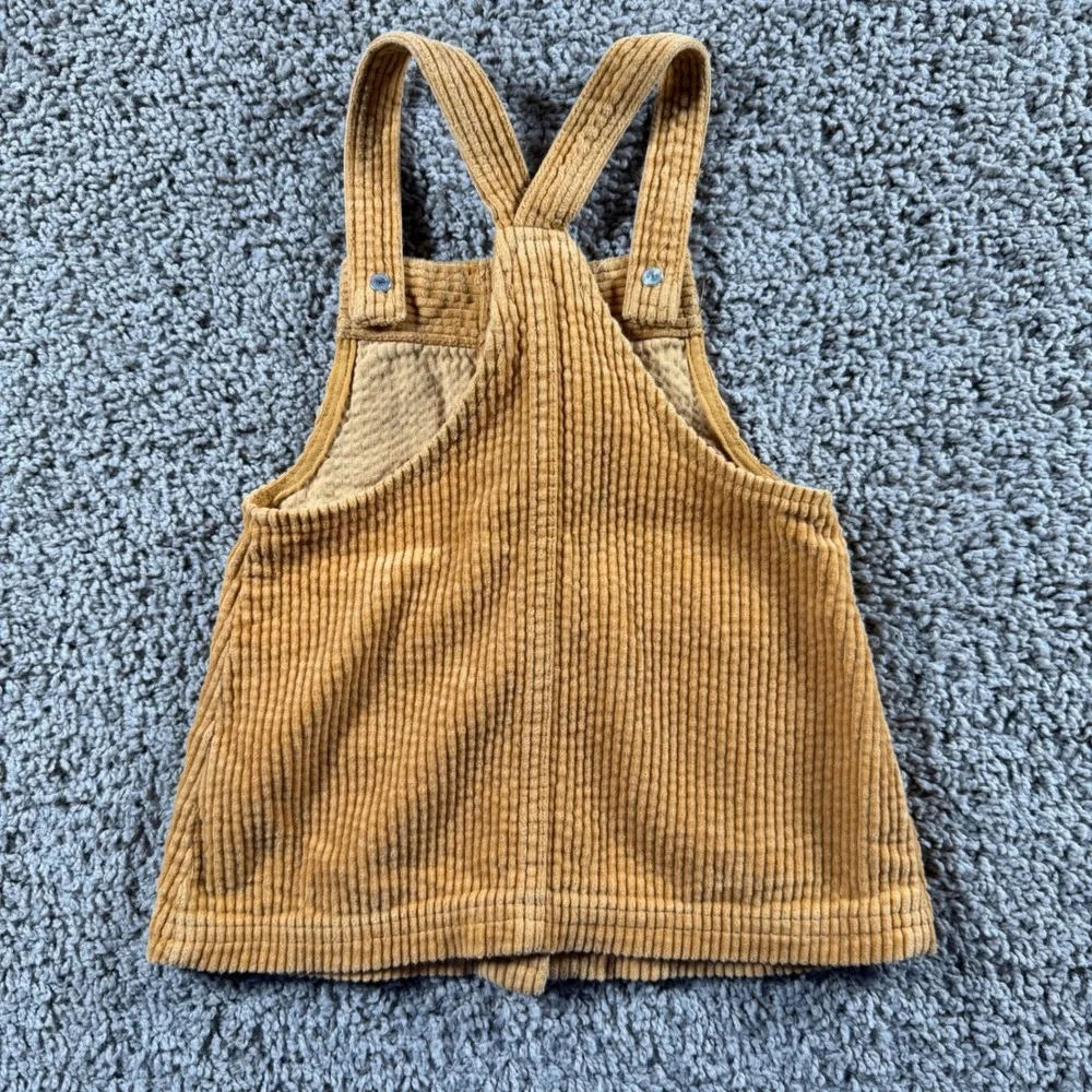 Max‎ Studio Kids Tan Corduroy Jumper Dress Button Front Pinafore 12 months Girls